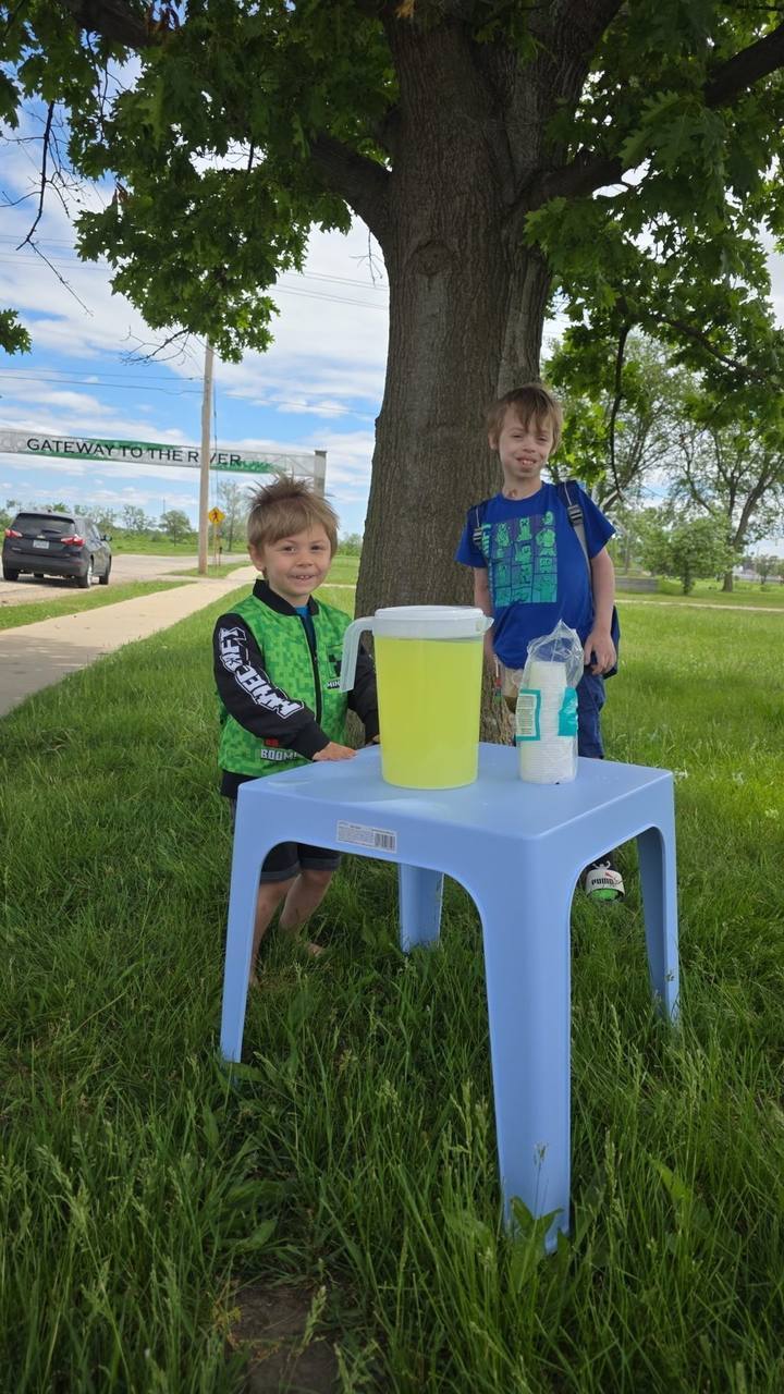 Aidenn at his lemonade stand, 3 days before the call that changed everything